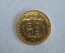 22Ct Gold Half Sovereign Shieldback 1878 Queen Victoria Young Head London Mint