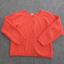 Petit Bateau Cardigan Sweater Girls 10 Years Coral Cotton Button Front