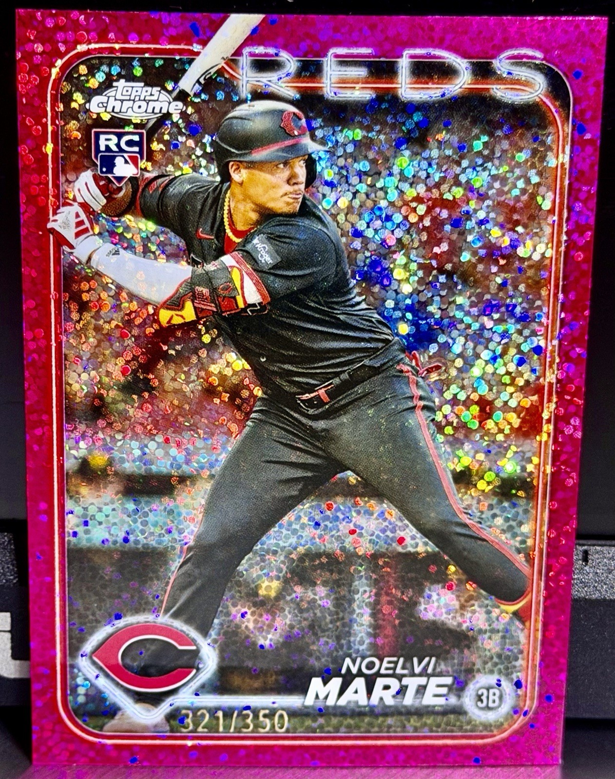 2024 Topps Chrome RC Noelvi Marte Magenta Red Mini Diamond Refractor /350 #177