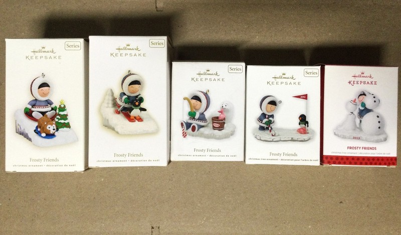 Lot of 5 Hallmark Frosty Friends Keepsake Ornaments 2008, 2009, 2010, 2012, 2013
