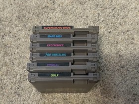 Tested Black Box NES Game Lot Super Mario Bros Excitebike Golf Pro Wrestling