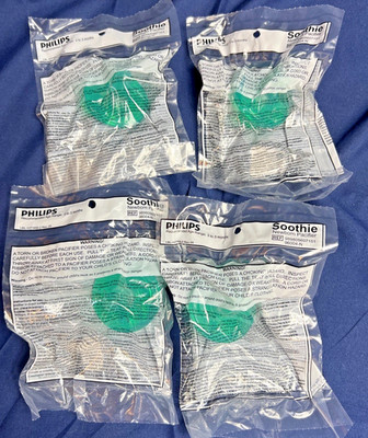 Lot of 4 Philips Newborn Pacifier Soothie 96004-N Green 0-3 Months