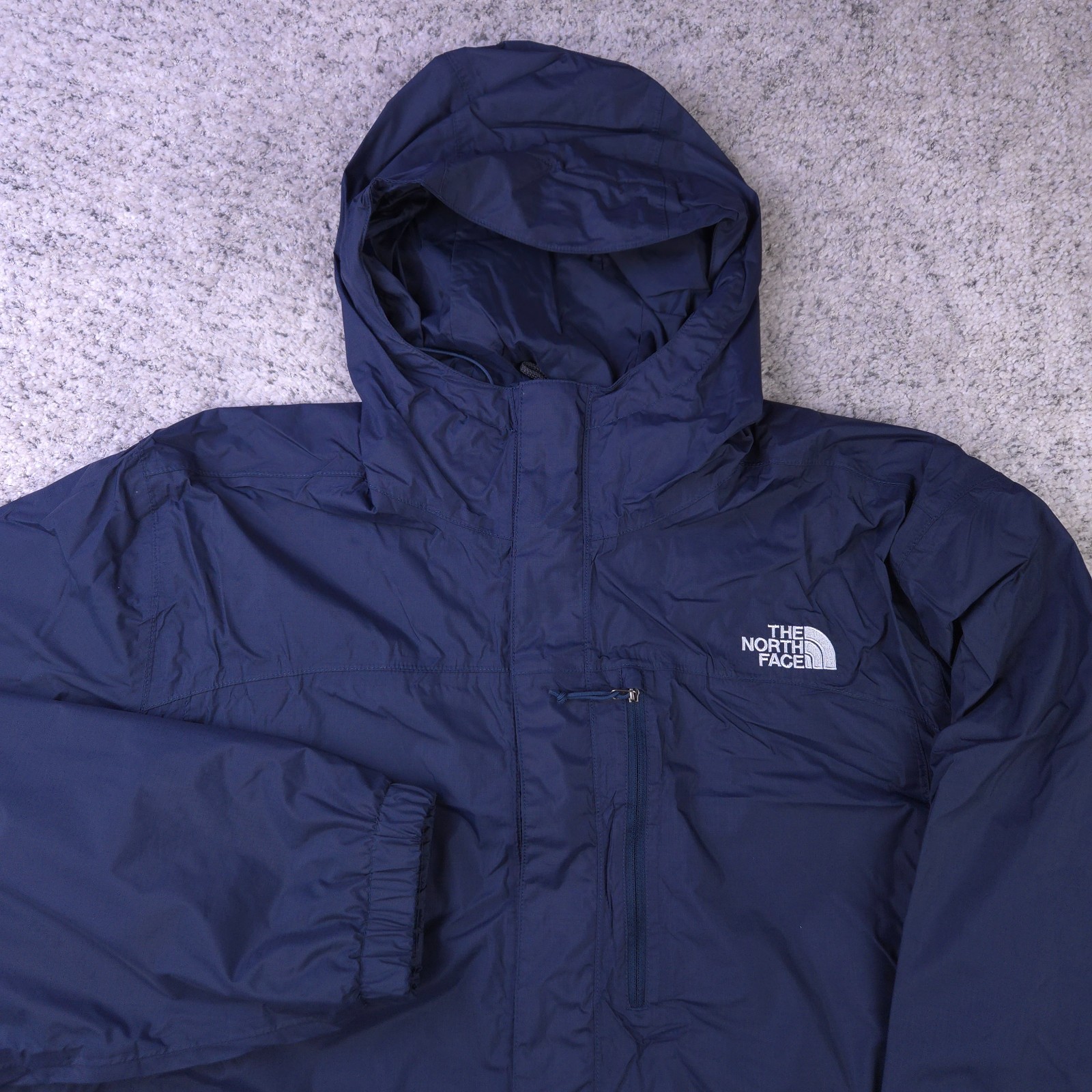 The North Face Jacket Mens XL Stinson Hooded Dryvent Rain Coat Full Zip Blue thumbnail 4