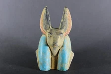 ANCIENT EGYPTIAN ANUBIS BUST Statue God of Death Antique Sculpture Figurine