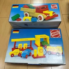 G7121 German HEROS wooden toy gas station set #5744ff