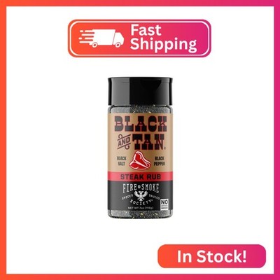 Fire & Smoke Society Black & Tan Steak Seasoning | BBQ Rubs, Steak Rub for Smoki