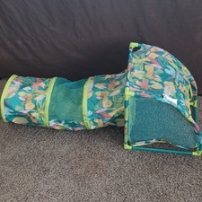 Colorful Interactive Cat Tunnel with Tropical Print Activity Toy