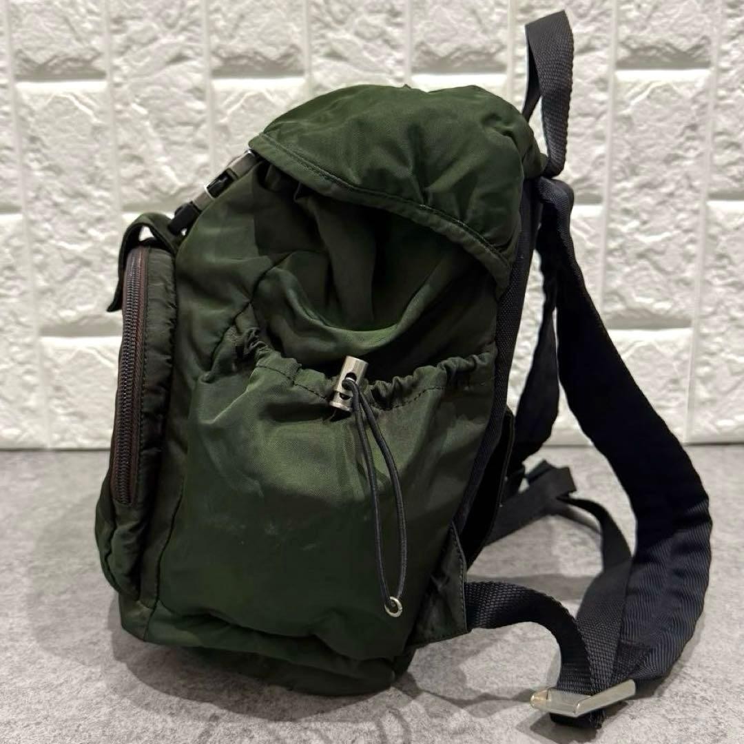 PRADA Khaki Nylon Backpack with Waist Pouch Unisex Rare Vintage thumbnail 3