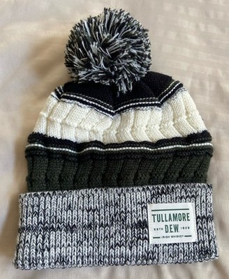 Tullamore DEW Irish Whiskey Green/Black/Off White Winter Pom Pom Beanie Hat Cap