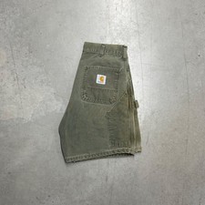 Vintage 2000s Carhartt Sun Faded  Flawed Carpenter Shorts Green Size 28