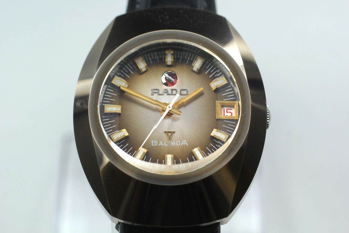 New Band *Exc+5* Vintage RADO BALBOA V Gold Date 35mm Mens
