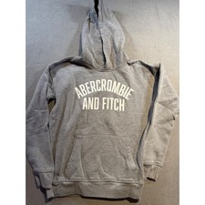 Abercrombie Kids Gray Relaxed Fit Logo Hoodie Sweatshirt Size 11/12