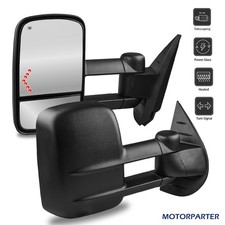 Tow Mirrors Power Heated Turn Signal For 2007-2013 Chevy Silverado 1500 2500 Hd