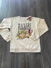 Disney Bambi Kids Sweatshirt Primark Size L 14 16 Graphic Pullover Cream