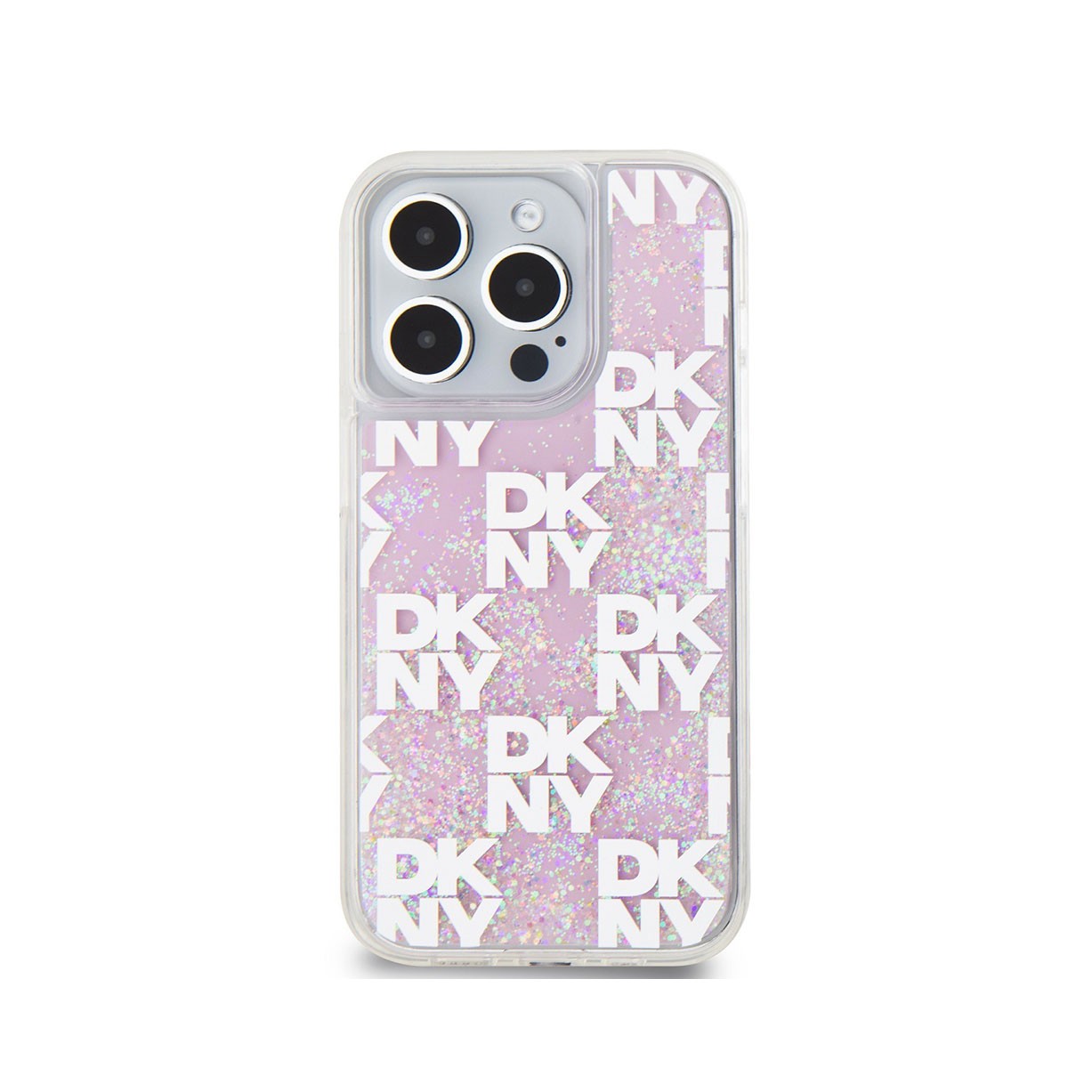 Coque liquide iPhone 15 Pro DKNY rose anti-rayures pour look tendance