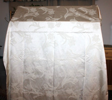 Floral Off-White Tablecloth 72 x 80 Table Cover Linen Cloth Dining Room