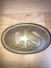 Repro Civil War Confederate Belt Buckle Brass, lead filled