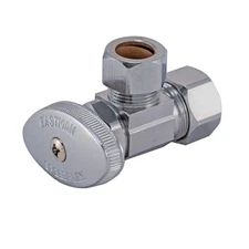 1/2 Inch OD Compression x 5/8 Inch OD Compression Multi-Turn Angle Stop Valve...