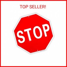 Enjoyist Stop Sign Street Slow Warning Sign 12"x 12" 40 Mil Rust Free Aluminum  