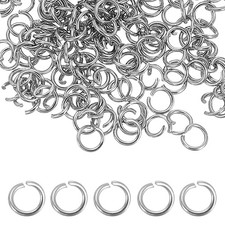 350pcs 4.5mm Open Jump Rings Stainless Steel Split O Rings 0.7mm Thick, Silver