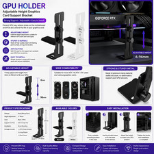Adjustable GPU Support Bracket Metal Graphics Card Holder 6-96mm for PC Case