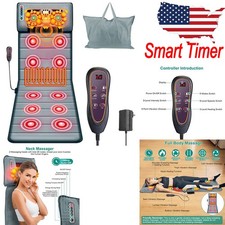 Electric Heated Massage Mat Full Body Back Heat Vibration Massage Pad Cushion