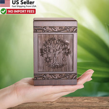 Cremation Urns for Human Ashes Adult Male Small - 1 Keepsake Urn, Walnut