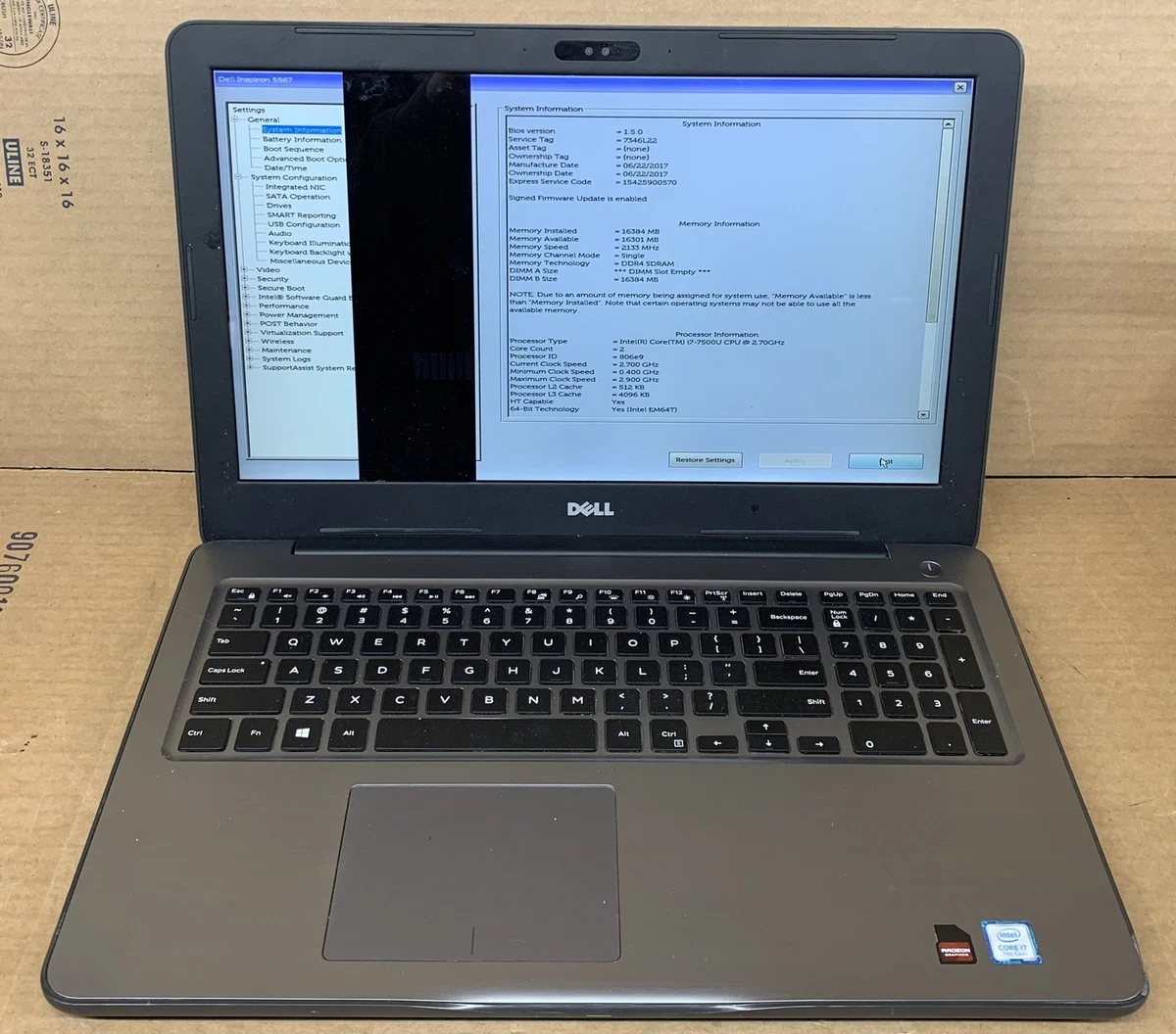 Dell Inspiron 15 5567 – 15,6" I5-7220U, SSD 1 To, Windows 10 – Blanc – Occasion