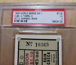 1935 Detroit vs Cubs WS Ticket Stub Game 1 PSA 3 Navin Field