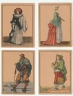 GERMANY- FASHION, 4 MODEN -ALMANACH TOBACCO CARDS,