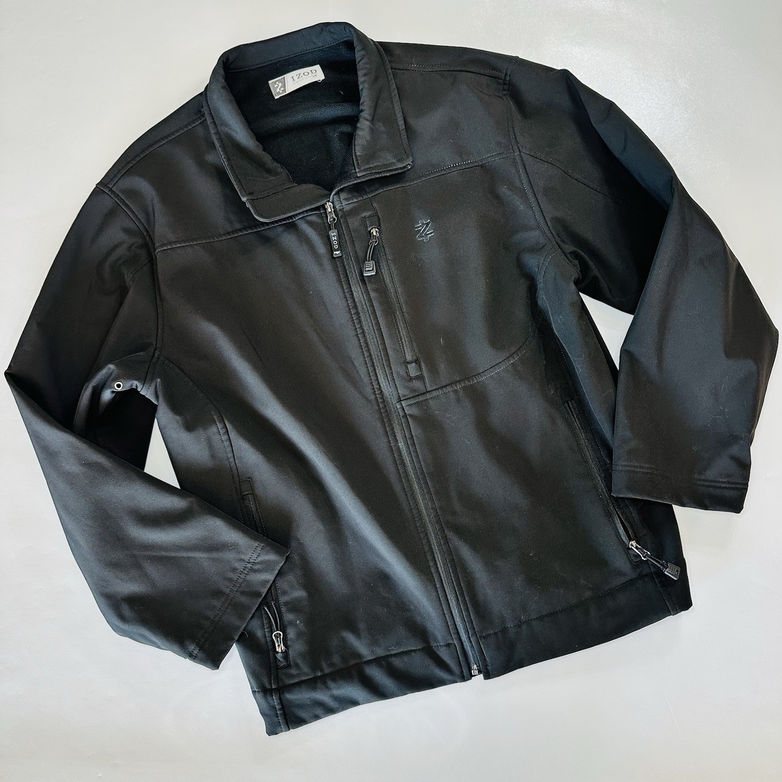 IZOD Performance Softshell Jacket Black Full Zip … - image 1