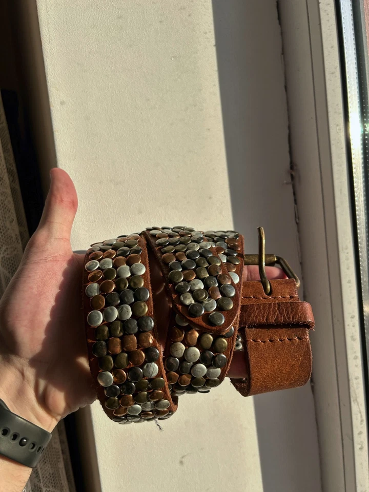 Cinturón de cuero vintage Y2K Streetwear Kapital estilo japonés Streetwear años 90 Foto 3 de 4