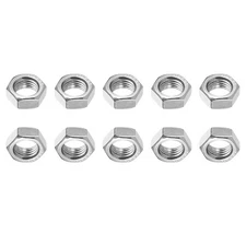 10Pack M16x2mm(DxL) Hex Nuts 201 Stainless Steel Hexagon Nuts Silver Tone