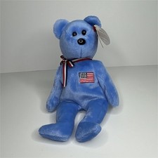Ty Baby -AMERICA the Bear Blue - 9/11 Tribute -MWMT with Holographic Tush Tag