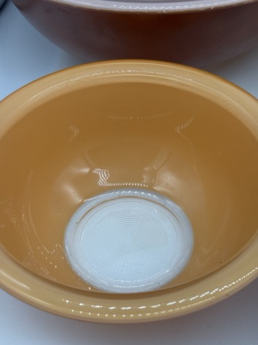 Juego de 4 cuencos mezcladores vintage Pyrex otoño arco iris 322, 323, 325, 326 - Imagen 8 de 9