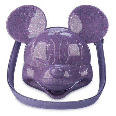 2025 DISNEY PARKS MINNIE PURPLE GLITTER HEAD CROSSBODY BAG NEW