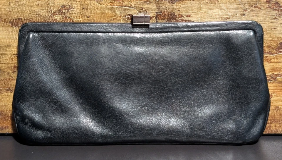 LAMBERTSON TRUEX Black Leather Clutch Purse - 10"x5" - Image 2 of 4