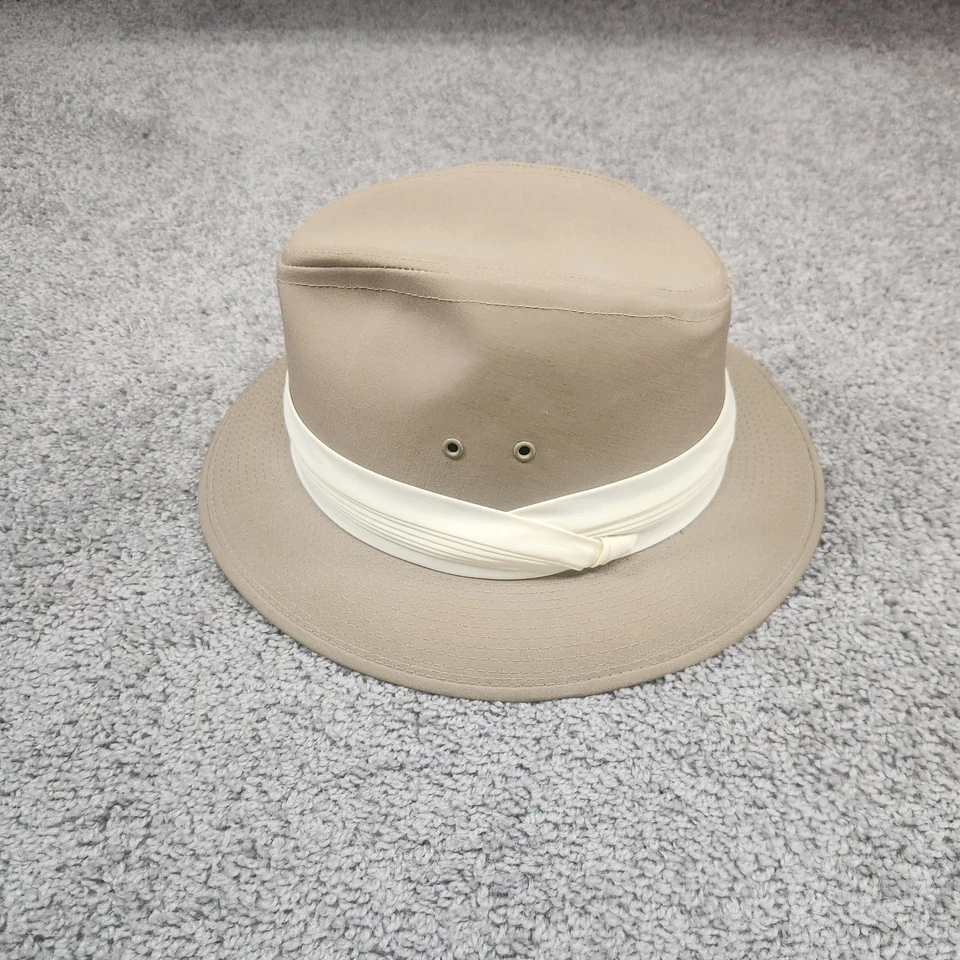 De Colección Sombrero Stetson Fedora XL Beige Blanco Banda Estilo Vintage EE. UU. Dapper Gatsby Años 90 Foto 4 de 4