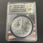 2020-W ANACS MS70 American Silver Eagle First Day Of Issue