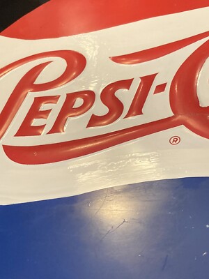 Vintage 1950s-1960's PEPSI COLA Bottle Cap Sign 19 1/4in