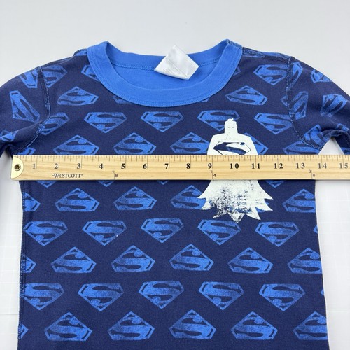 Hanna Andersson Pajamas Size 140 US 10 2pc Set Blue Superman Long Sleeve PJ - Picture 18 of 20