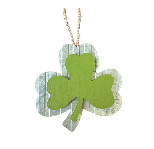 Adorno Trébol de la Suerte - Madera de hojalata Día de San Patricio Duende Irlanda Suerte - Imagen 2 de 3