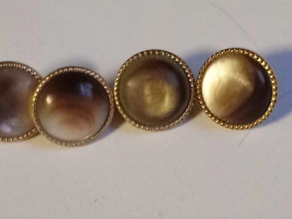 Набор из 4 антикварных викторианских оперкулумных пуговиц 1800-х годов 19 века  - Изображение 3 из 4