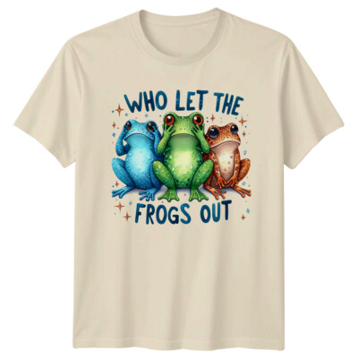 Lustiges Frosch Wortspiel Grafik T-Shirt Who Let The Frögs Out