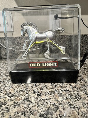 1980sUSA製ヴィンテージBud Lightバドライトクライズデールホース Bud Light Beer Silver Clydesdale Horse Light Up Display 1982 Bar