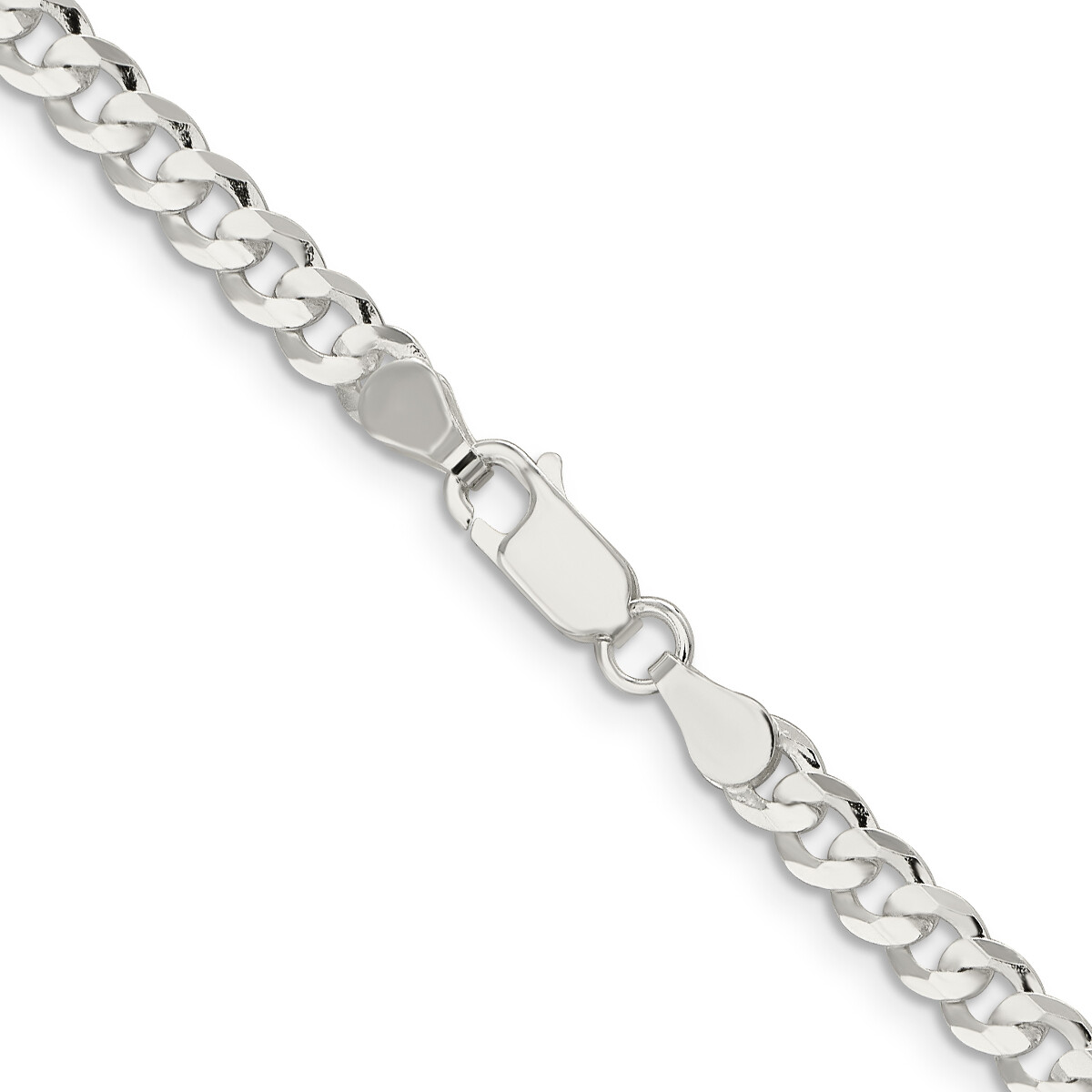 Sterling Silver Concave Beveled Curb Chain 7