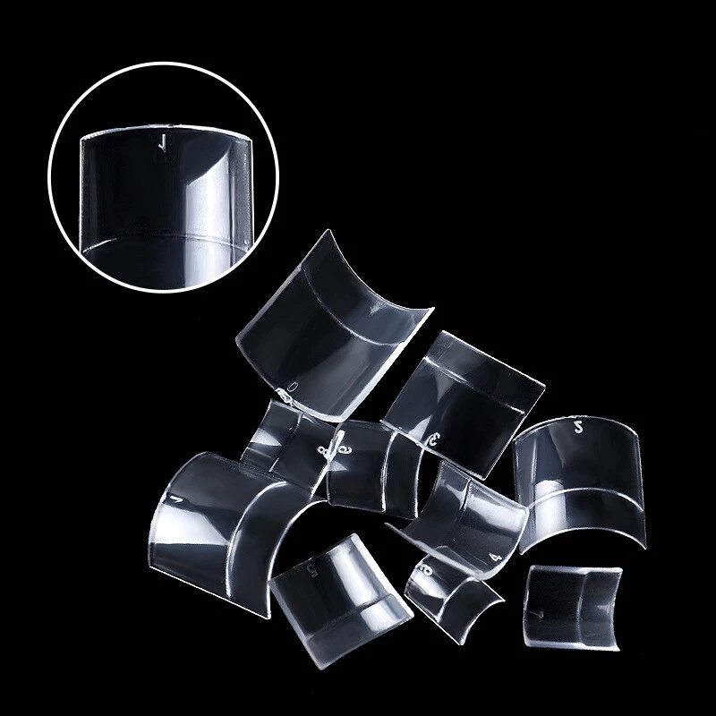 200 piezas/caja puntas cortas francesas media cubierta acrílico uñas postizas extensiones puntas Foto 2 de 4