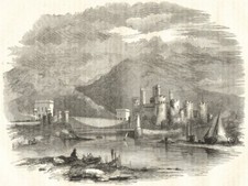 WALES. Conwy Castle 1850 old antique vintage print picture