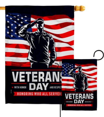Honor Our Veterans Garden Flag Day Armed Forces Decorative Yard House Banner