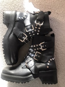 zara studded biker boots